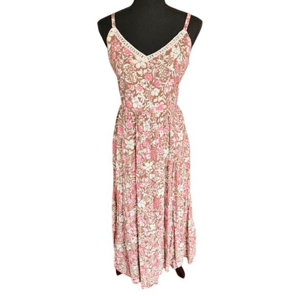 Rachel Zoe Los Angeles Floral Smocked Cottagecore Boho Midi Dress – Women’s 12 - Picture 2 of 8